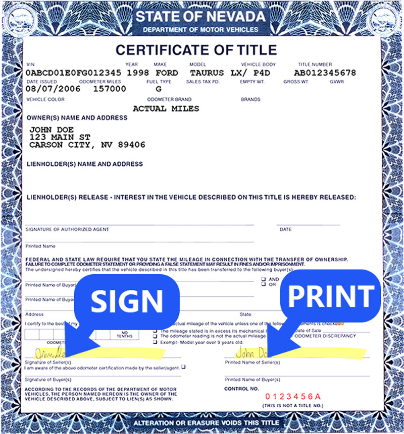 How To Sign My Nevada (nv) Title? – Help Center