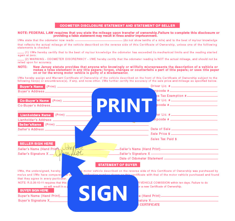 How to sign my New Jersey (NJ) title? Help Center